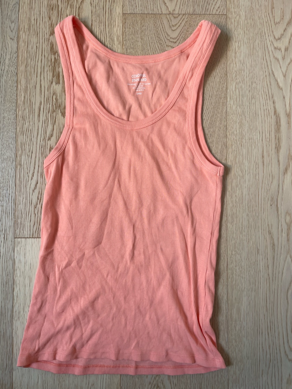 Classic Scoop Neck Ribbed Tank in Coral
